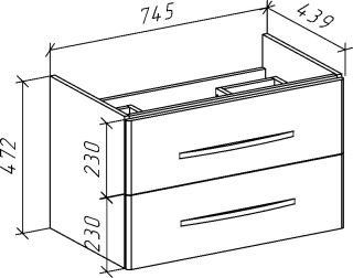Тумба под раковину Bellezza Рокко 80см красный 00000010166